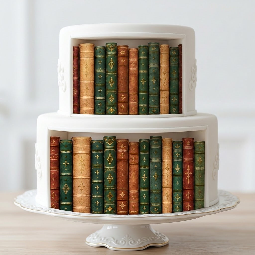 Book Spines Edible Cake Wrap – Wafer Paper or Icing Sheet
