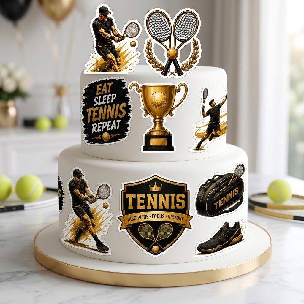 Sport Cake Topper – Edible football cake topper | Golf cake topper | Tennis cake topper / Volleyball cake topper / Basketball cake topper /