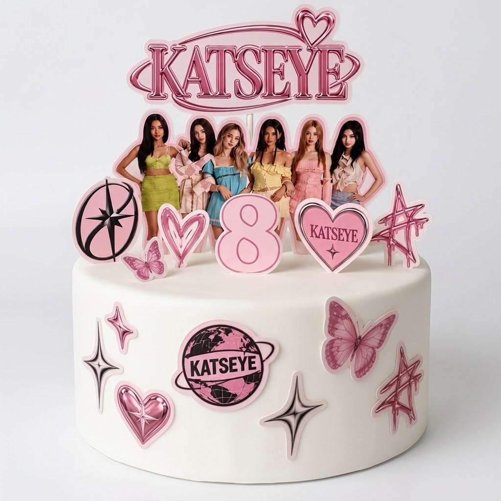 KATSEYE Edible Cake Topper – Wafer Paper or Icing Sheet