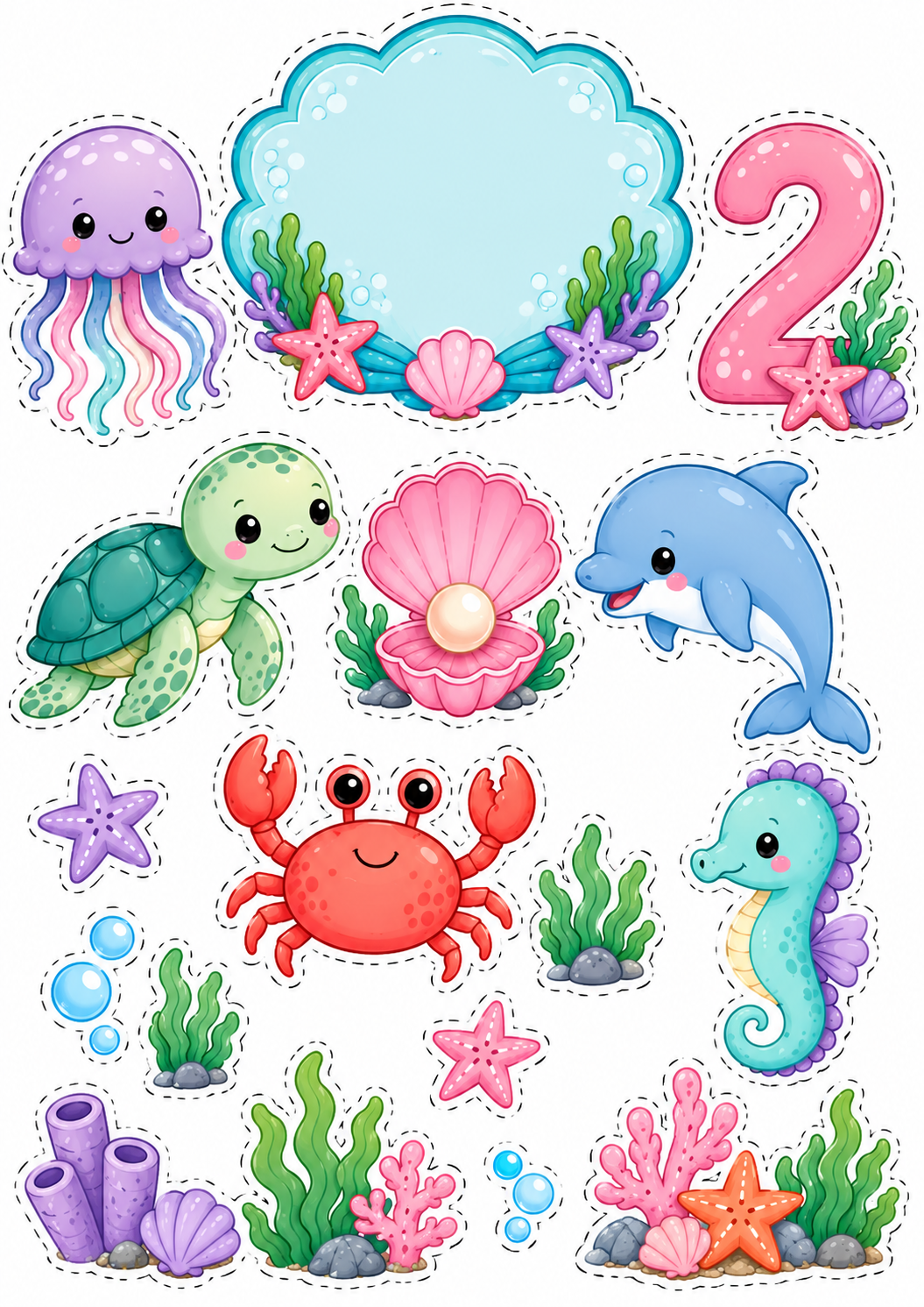Under the Sea edible cake topper design 4