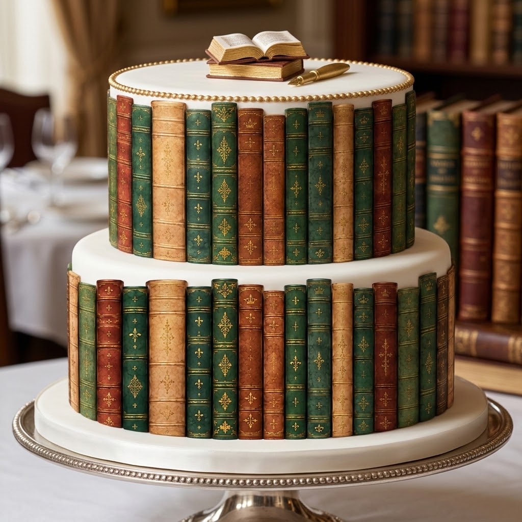 Book Spines Edible Cake Wrap – Wafer Paper or Icing Sheet