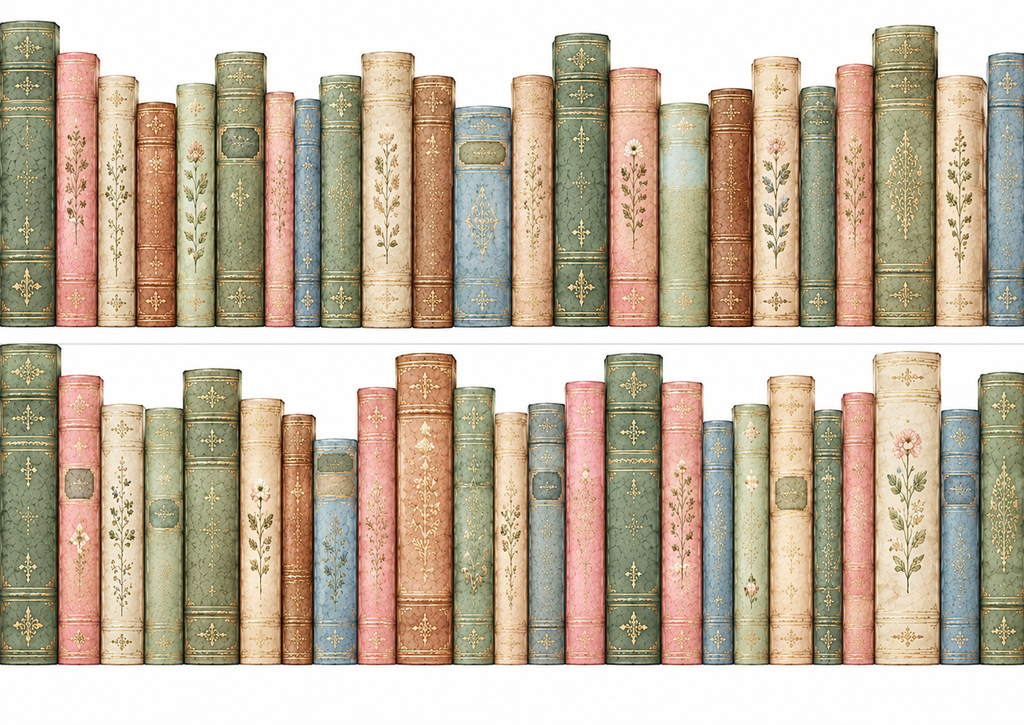 Bookshelf Edible Cake Wrap – Wafer Paper or Icing Sheet