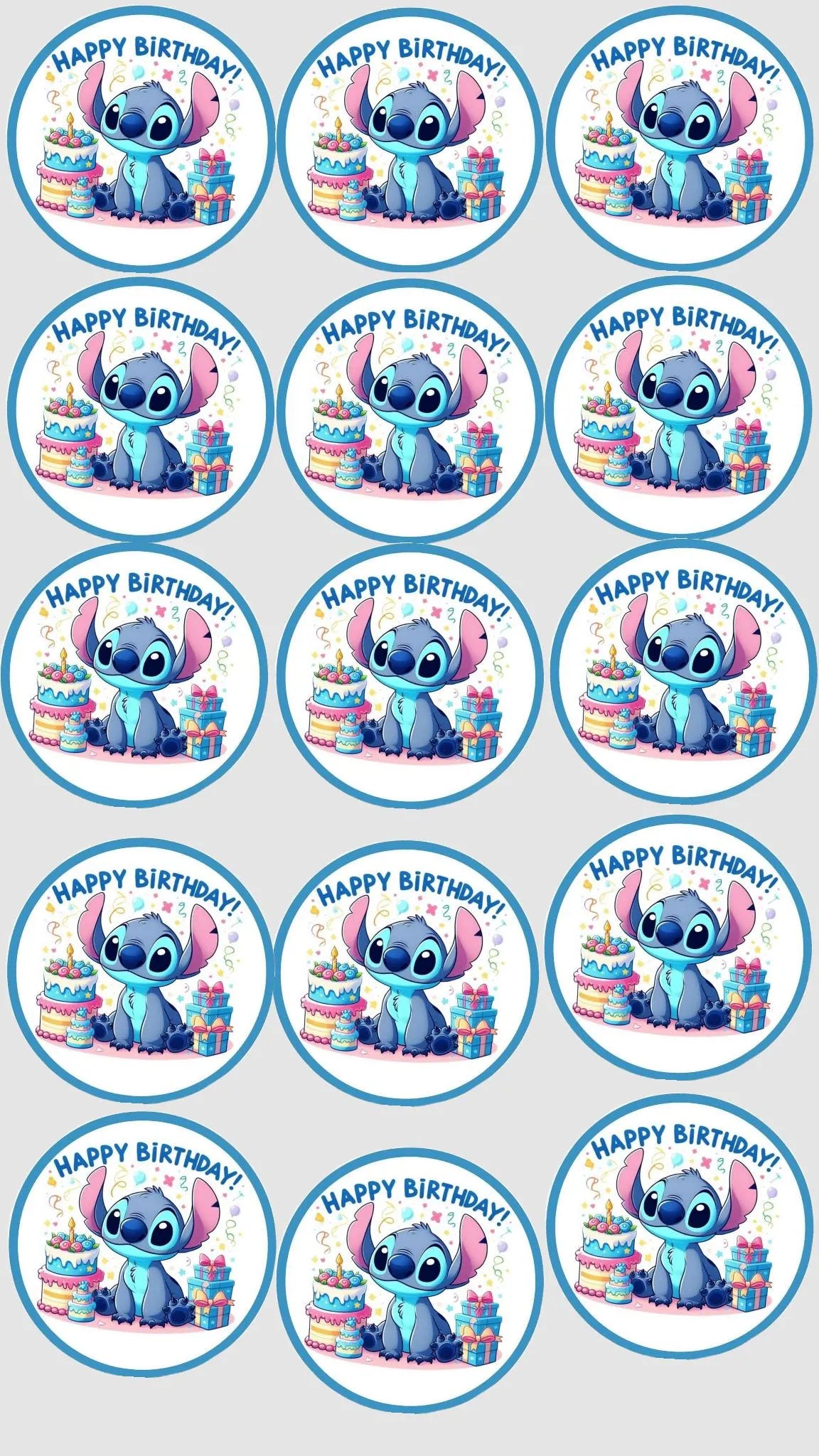 Blue alien edible cake topper design 18 in wafer paper or icing sheet for birthday cakes and cupcakes.