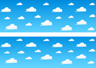 Design 1 – Blue Sky & White Clouds Edible Cake Wrap – A4 Cloud Cake Border