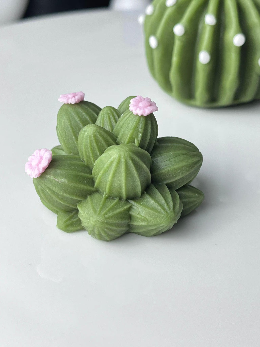 Handmade edible sugar paste cactus cake topper set, image 3.