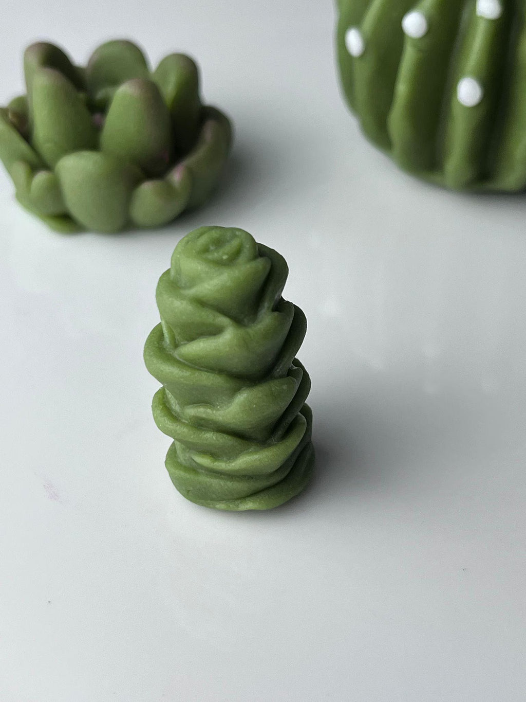 Handmade edible sugar paste cactus cake topper set, image 4.