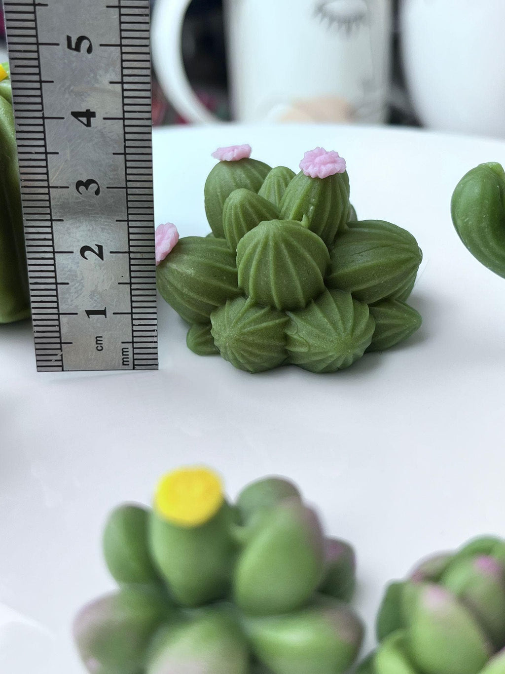 Handmade edible sugar paste cactus cake topper set, image 15.
