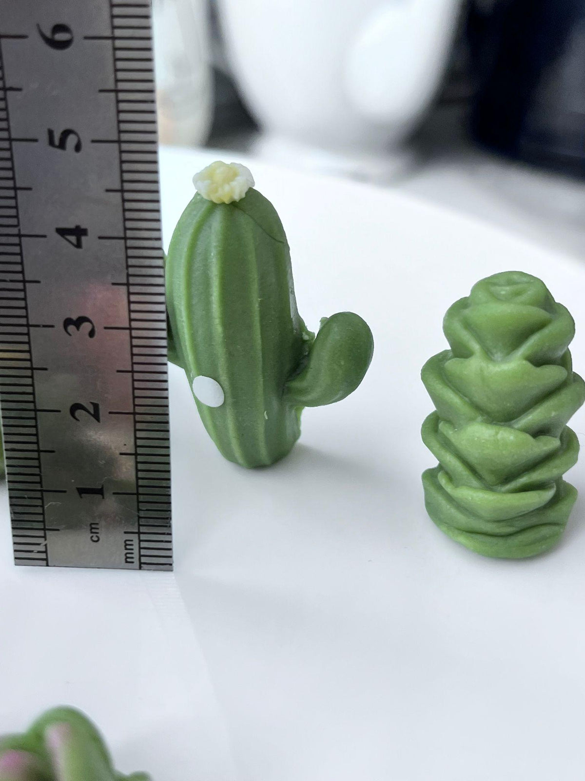 Handmade edible sugar paste cactus cake topper set, image 16.