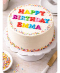 Edible fondant letters and numbers for personalized cake and cupcake decoration.