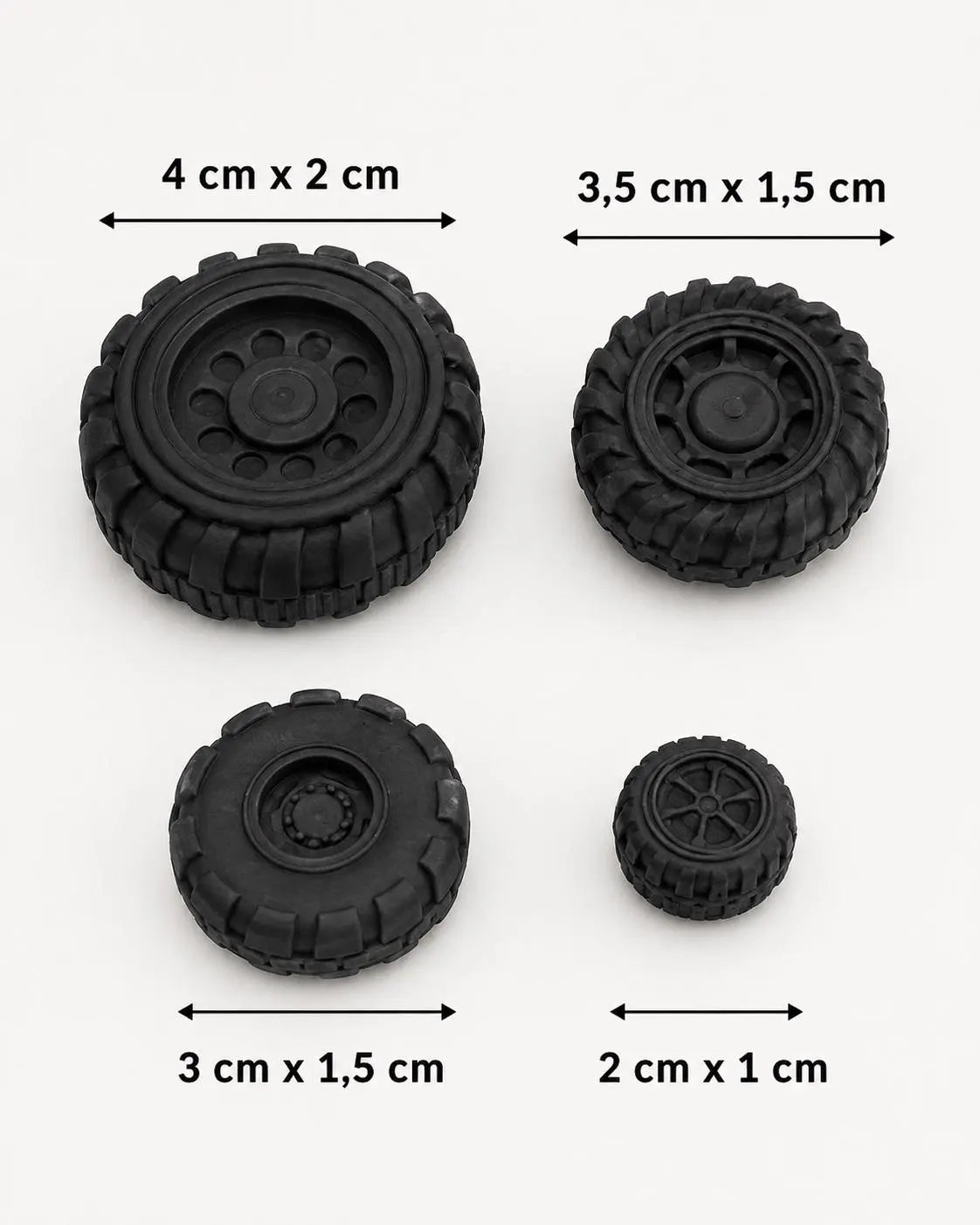 Handmade edible fondant tire cake toppers for vehicle-themed cakes, image 3.