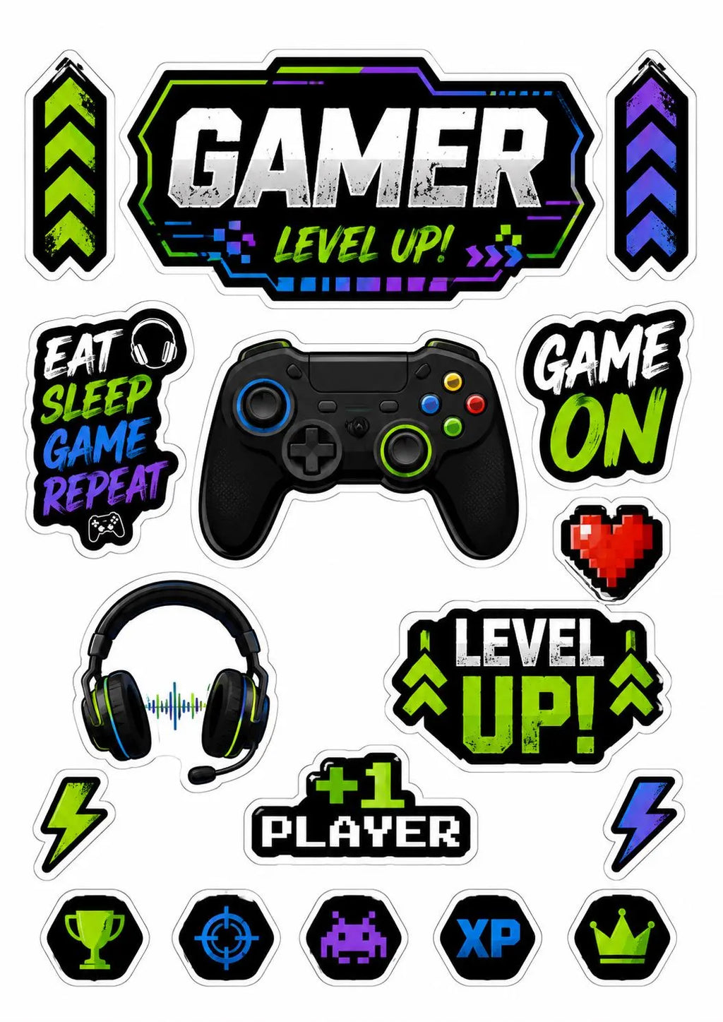 Gamer console edible cake topper design 1, available in wafer paper or icing sheet.