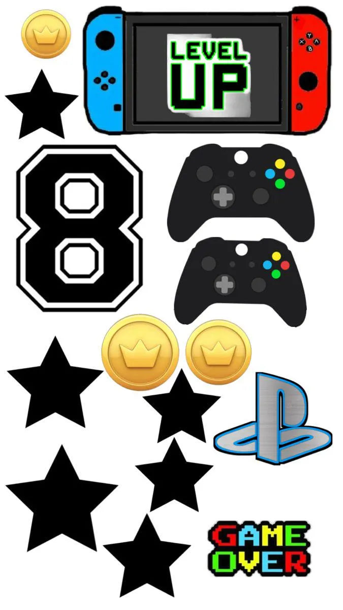Gamer console edible cake topper design 3, available in wafer paper or icing sheet.
