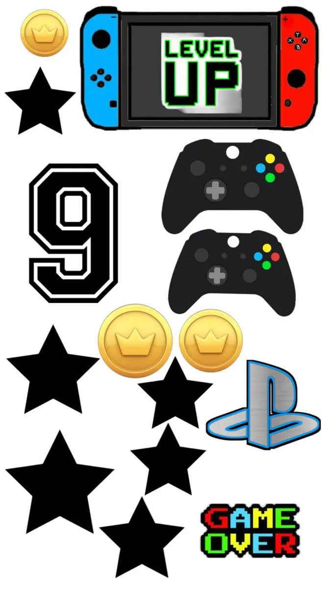 Gamer console edible cake topper design 5, available in wafer paper or icing sheet.