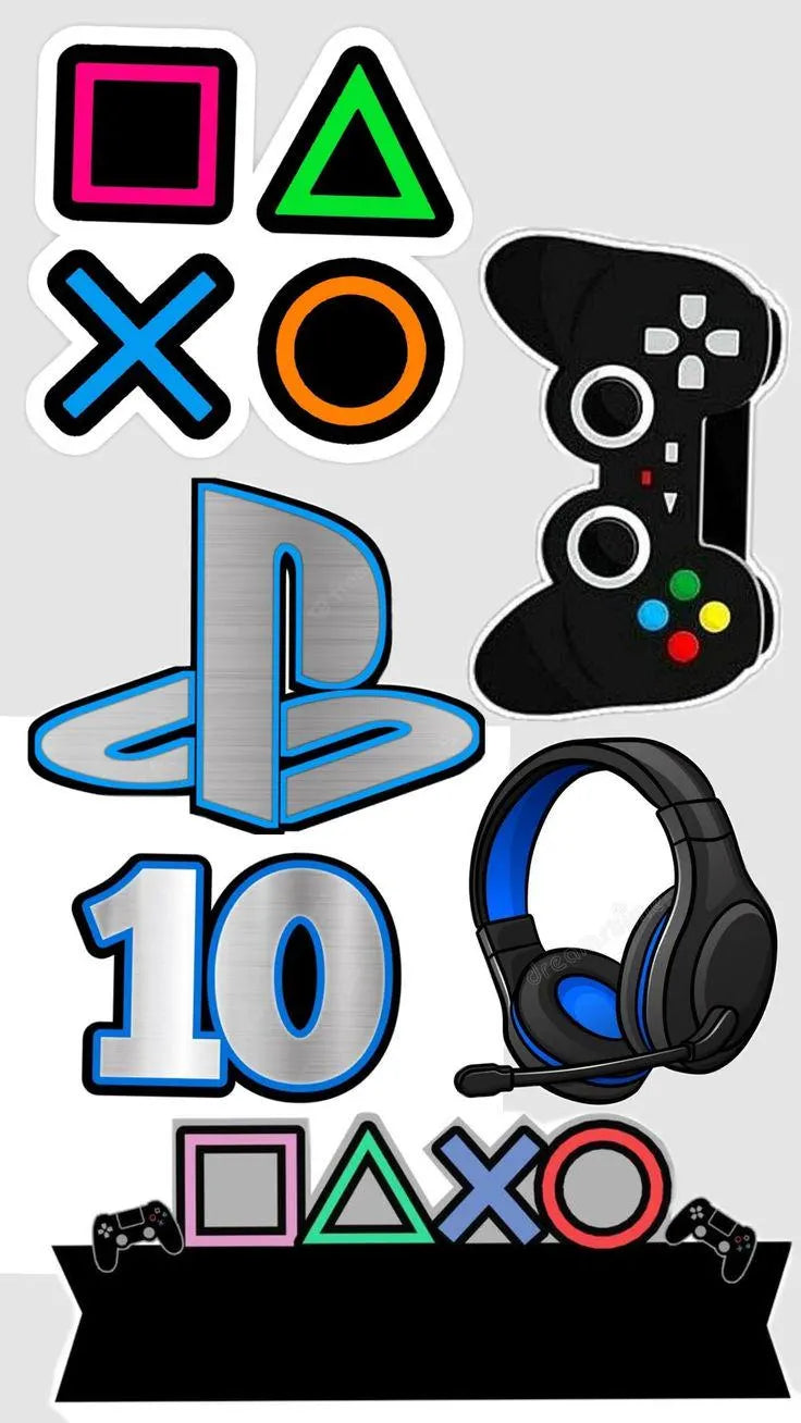 Gamer console edible cake topper design 6, available in wafer paper or icing sheet.