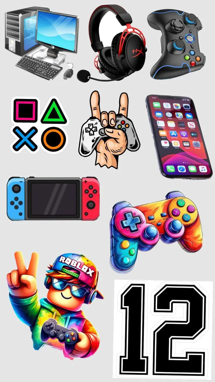 Gamer console edible cake topper design 9, available in wafer paper or icing sheet.
