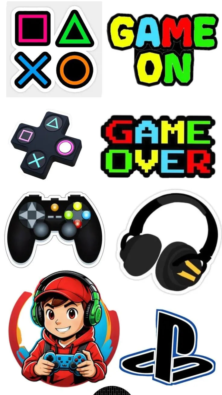 Gamer console edible cake topper design 10, available in wafer paper or icing sheet.
