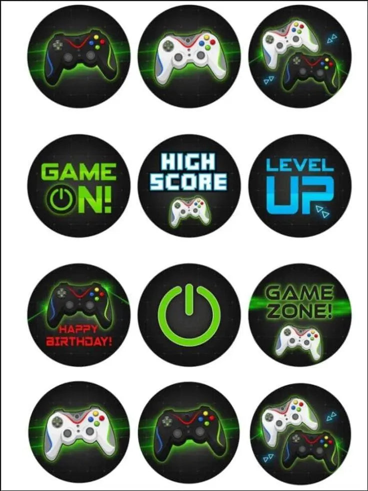 Gamer console edible cake topper design 12, available in wafer paper or icing sheet.