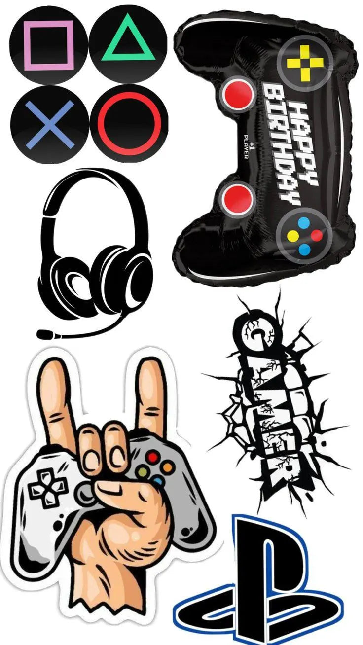 Gamer console edible cake topper design 13, available in wafer paper or icing sheet.