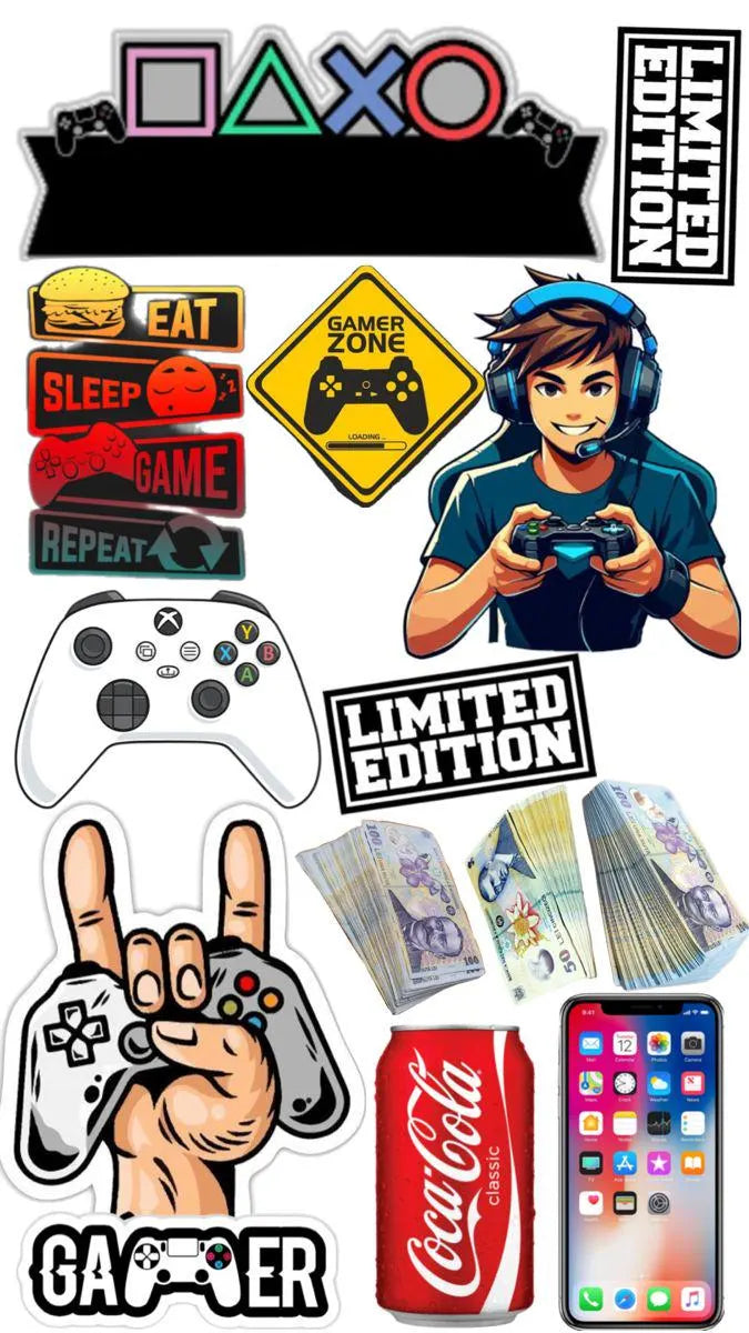 Gamer console edible cake topper design 15, available in wafer paper or icing sheet.