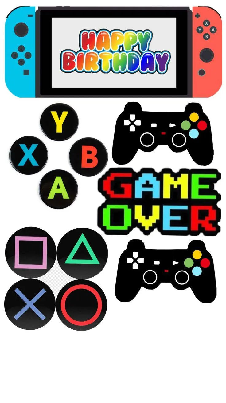 Gamer console edible cake topper design 16, available in wafer paper or icing sheet.