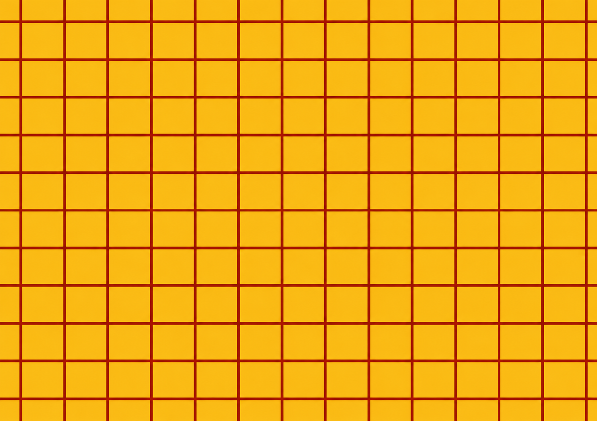 Design 2 full A4 continuous mustard yellow and red geometric grid edible cake wrap