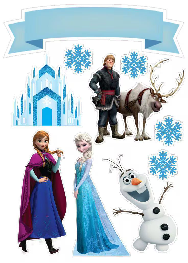 Ice princess edible cake topper design 1 in wafer paper or icing sheet for birthday cakes and cupcakes.