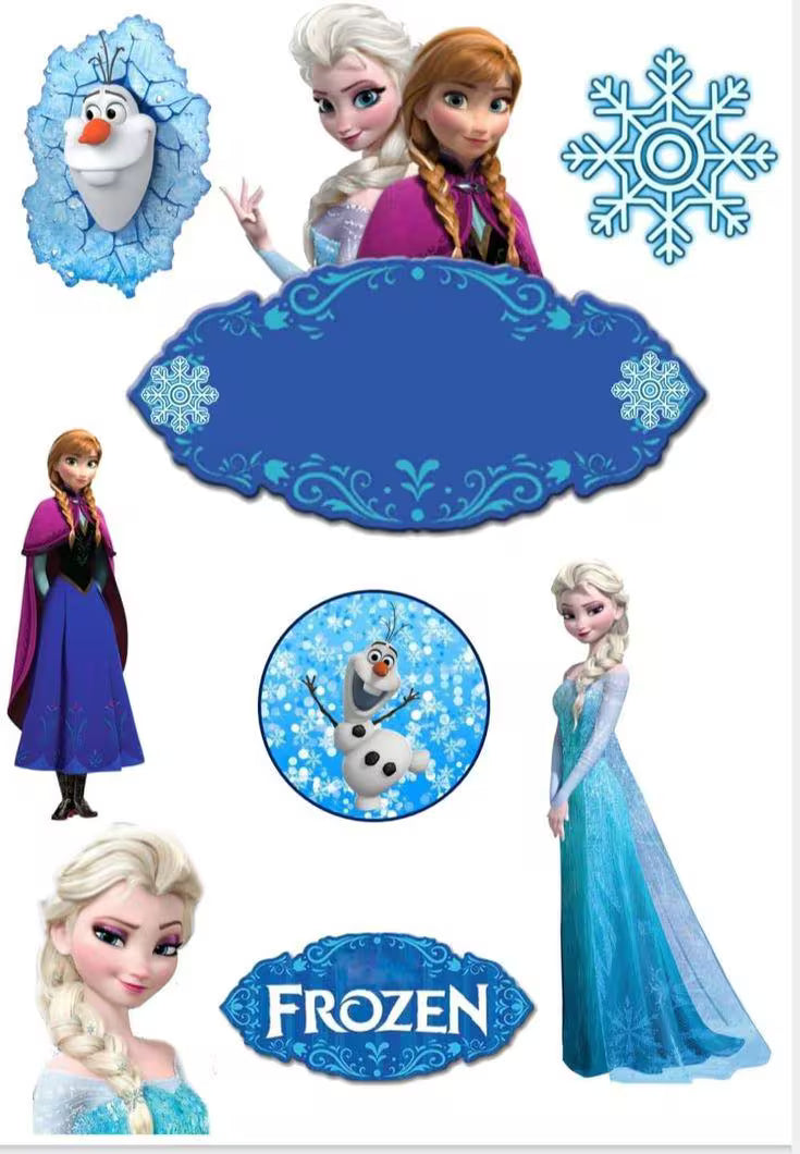 Ice princess edible cake topper design 2 in wafer paper or icing sheet for birthday cakes and cupcakes.