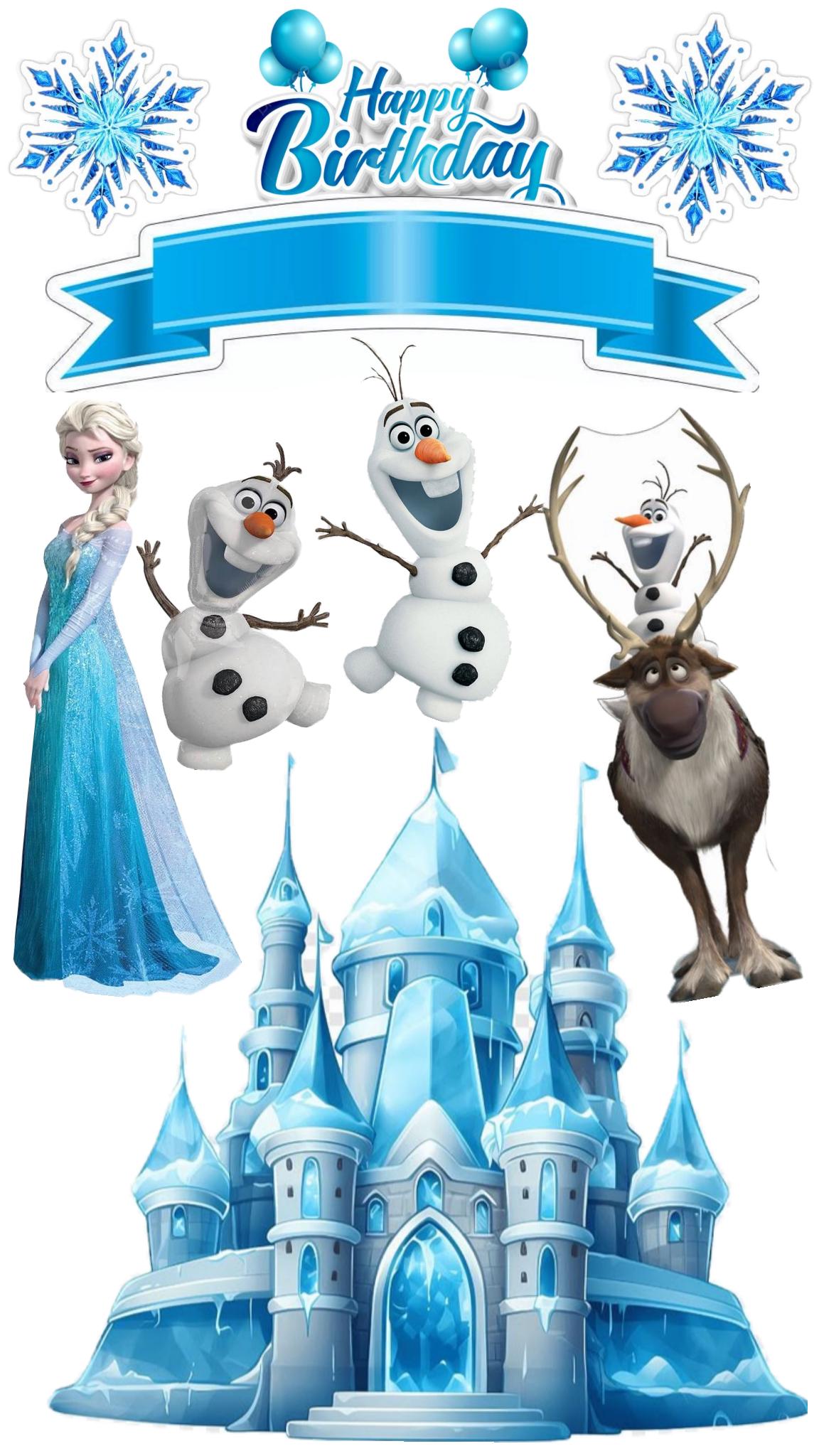 Ice princess edible cake topper design 8 in wafer paper or icing sheet for birthday cakes and cupcakes.