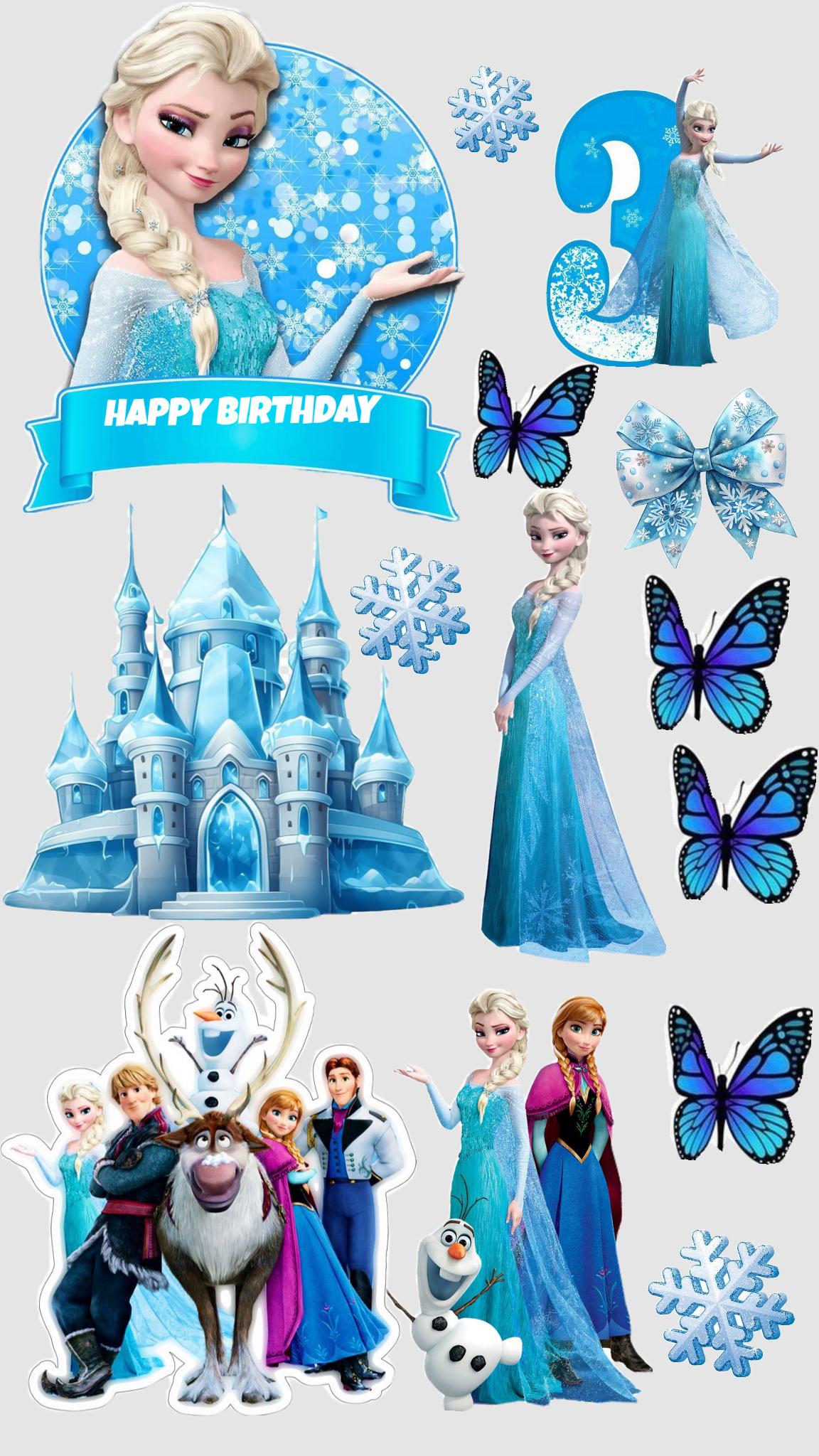 Ice princess edible cake topper design 10 in wafer paper or icing sheet for birthday cakes and cupcakes.