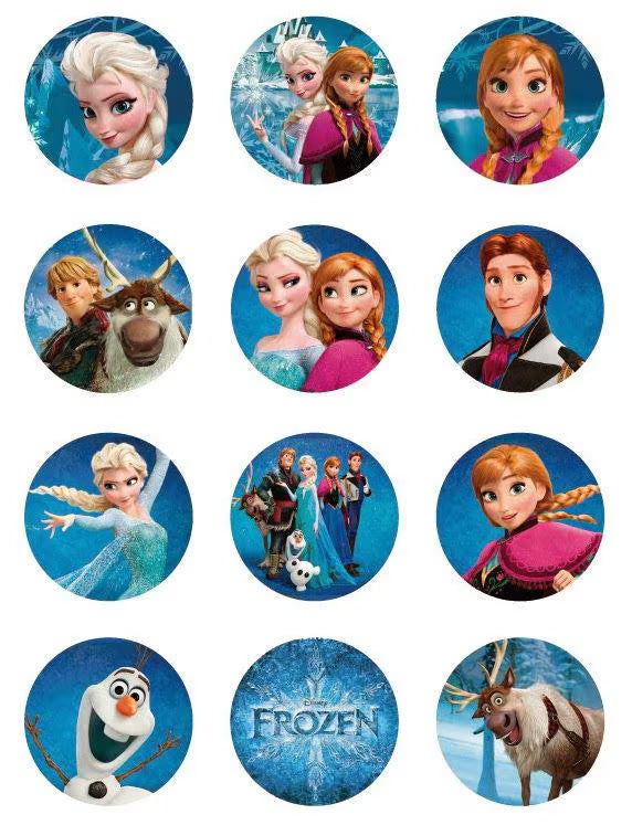 Ice princess edible cake topper design 12 in wafer paper or icing sheet for birthday cakes and cupcakes.