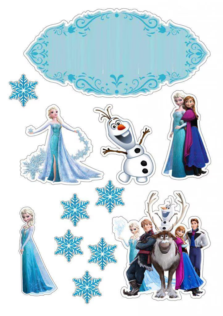 Ice princess edible cake topper design 14 in wafer paper or icing sheet for birthday cakes and cupcakes.