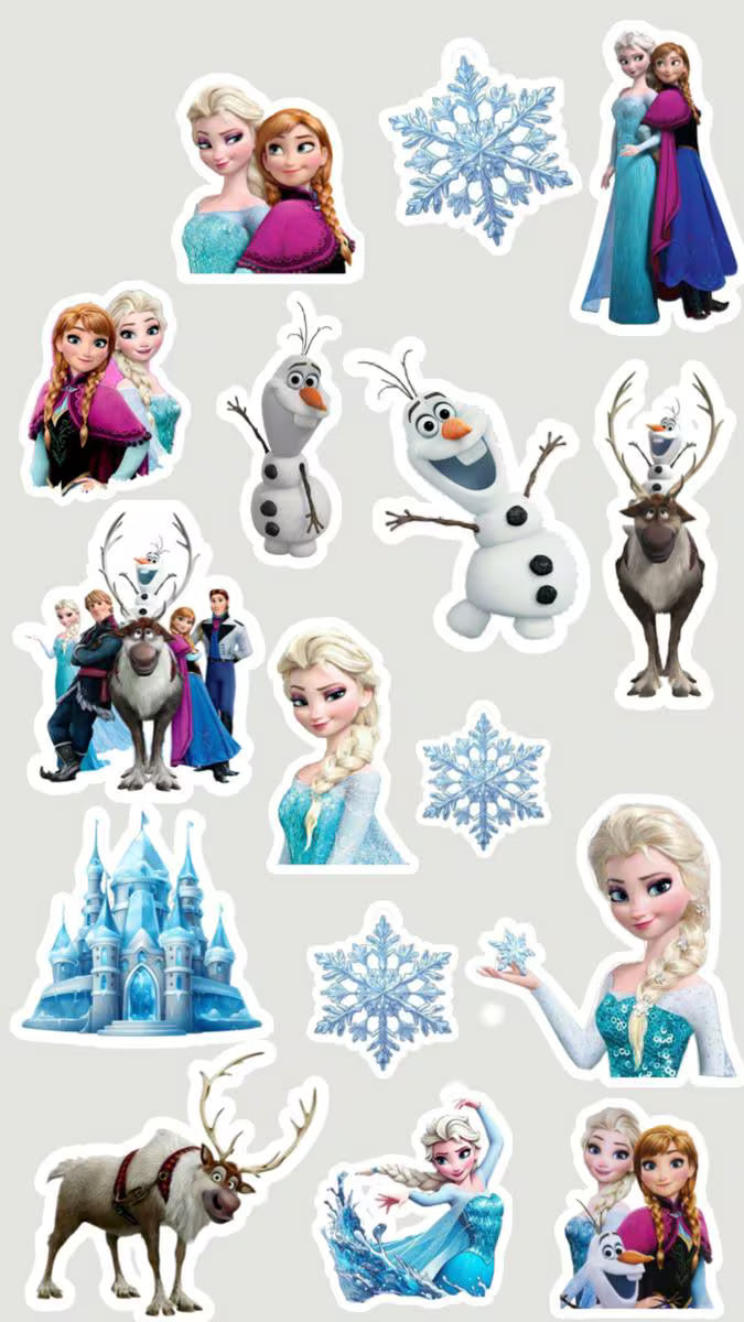 Ice princess edible cake topper design 15 in wafer paper or icing sheet for birthday cakes and cupcakes.