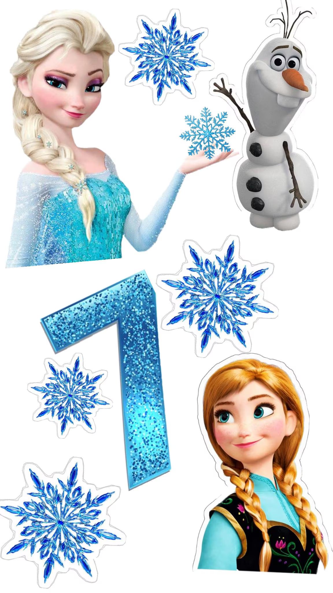 Ice princess edible cake topper design 17 in wafer paper or icing sheet for birthday cakes and cupcakes.