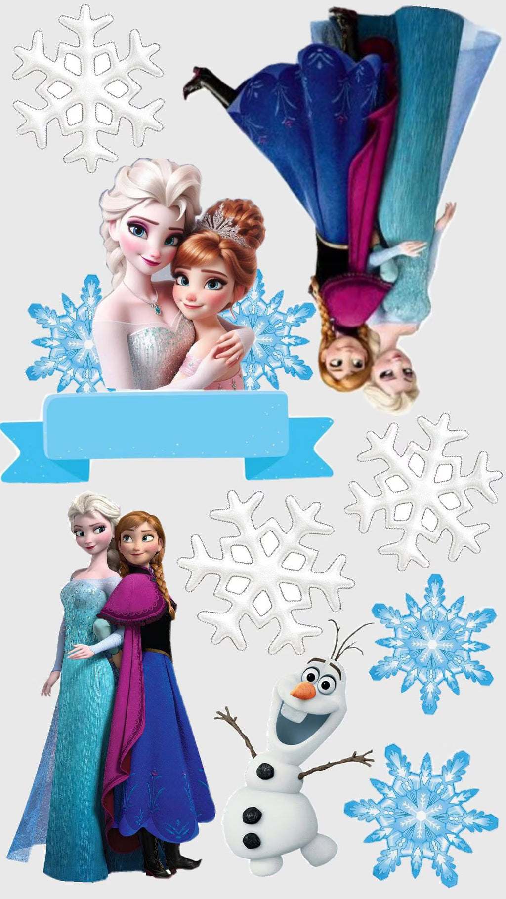 Ice princess edible cake topper design 19 in wafer paper or icing sheet for birthday cakes and cupcakes.