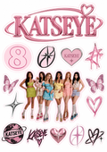 KATSEYE edible cake topper design 14, available in wafer paper or icing sheet.