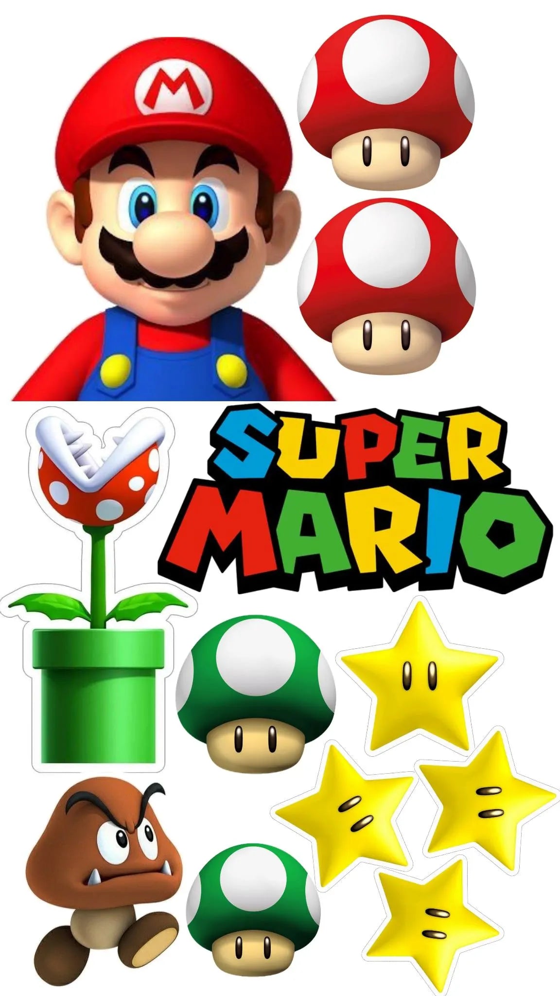 Mario edible cake topper design 13, available in wafer paper or icing sheet.