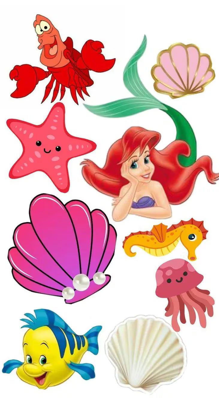 Mermaid edible cake topper design 1, available in wafer paper or icing sheet.