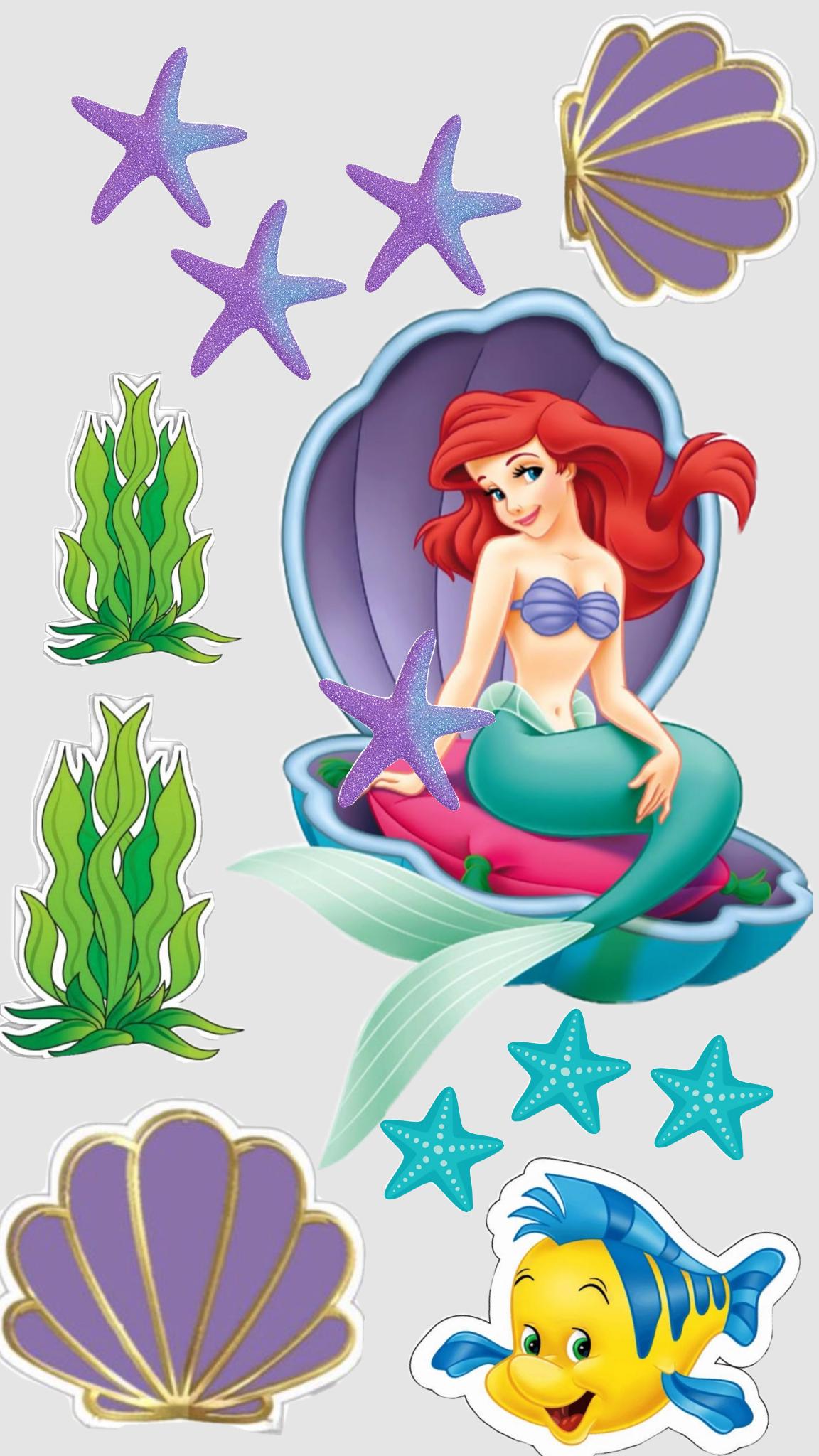 Mermaid edible cake topper design 10, available in wafer paper or icing sheet.