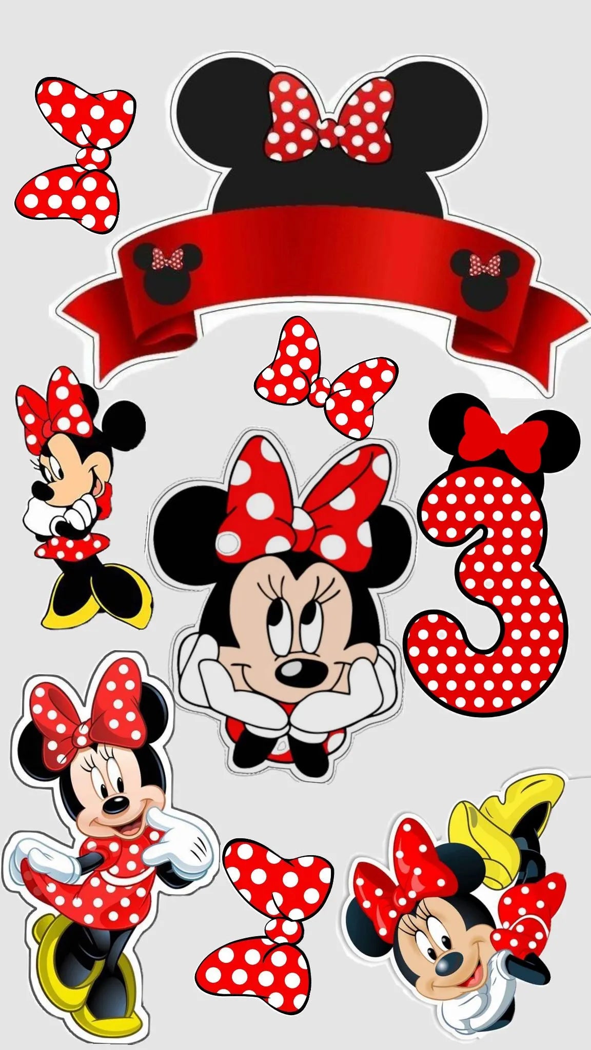 Minnie and Mickey edible cake topper design 1, available in wafer paper or icing sheet.