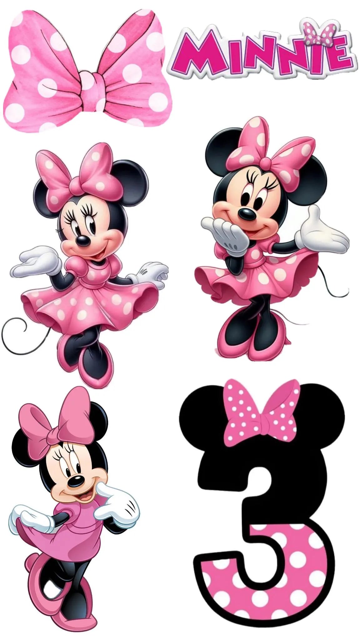 Minnie and Mickey edible cake topper design 4, available in wafer paper or icing sheet.