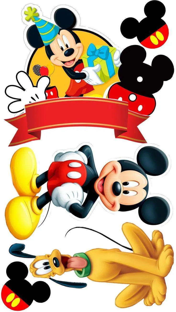 Minnie and Mickey edible cake topper design 7, available in wafer paper or icing sheet.