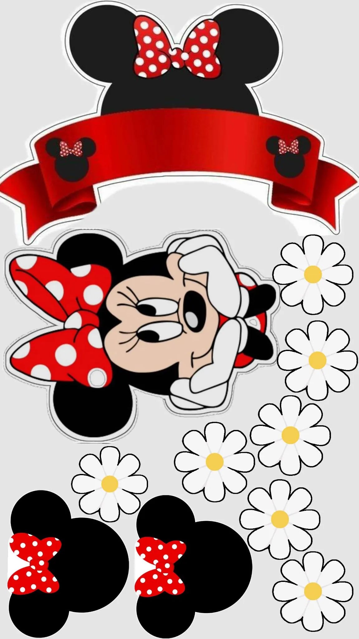 Minnie and Mickey edible cake topper design 10, available in wafer paper or icing sheet.