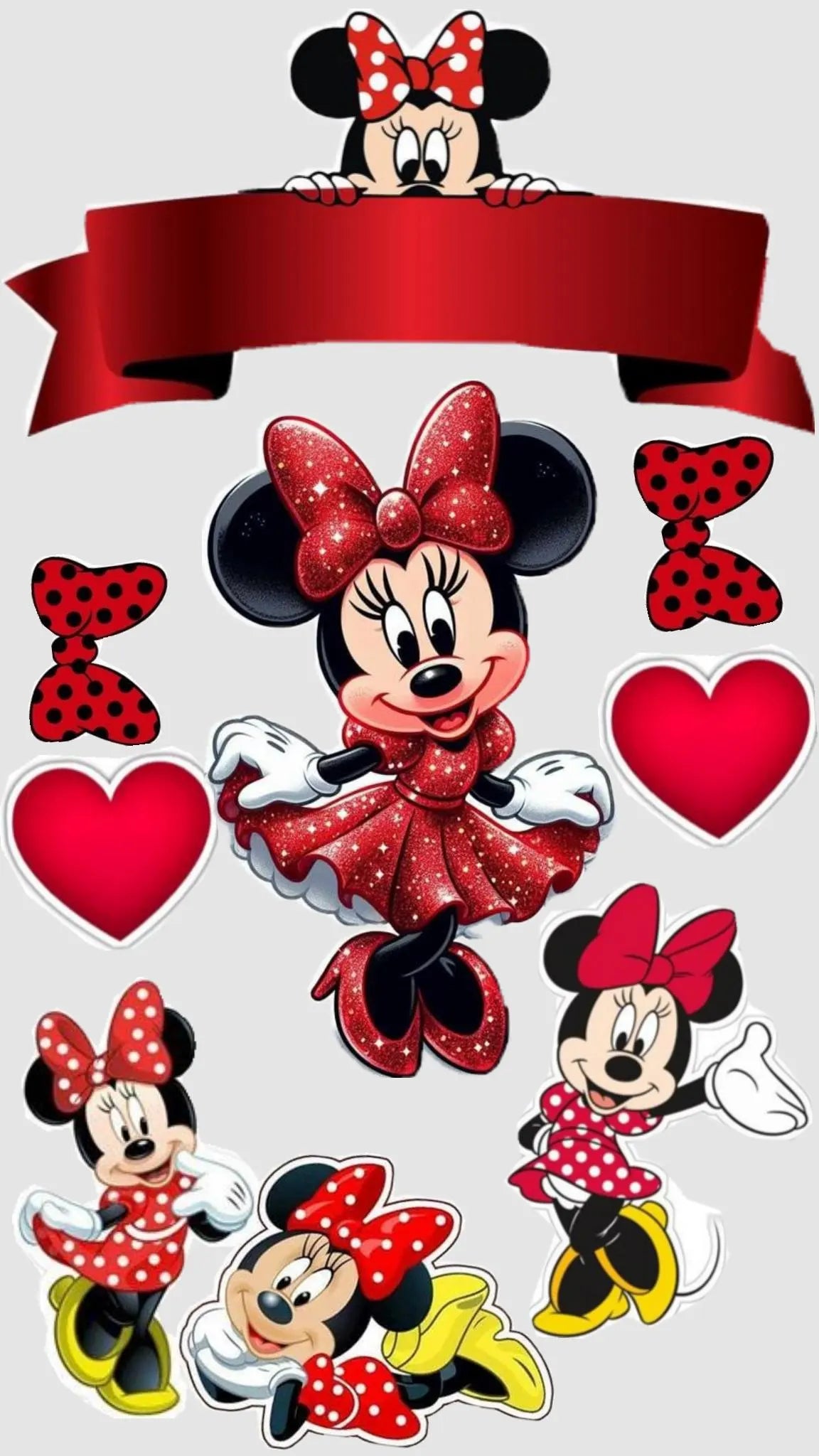 Minnie and Mickey edible cake topper design 11, available in wafer paper or icing sheet.