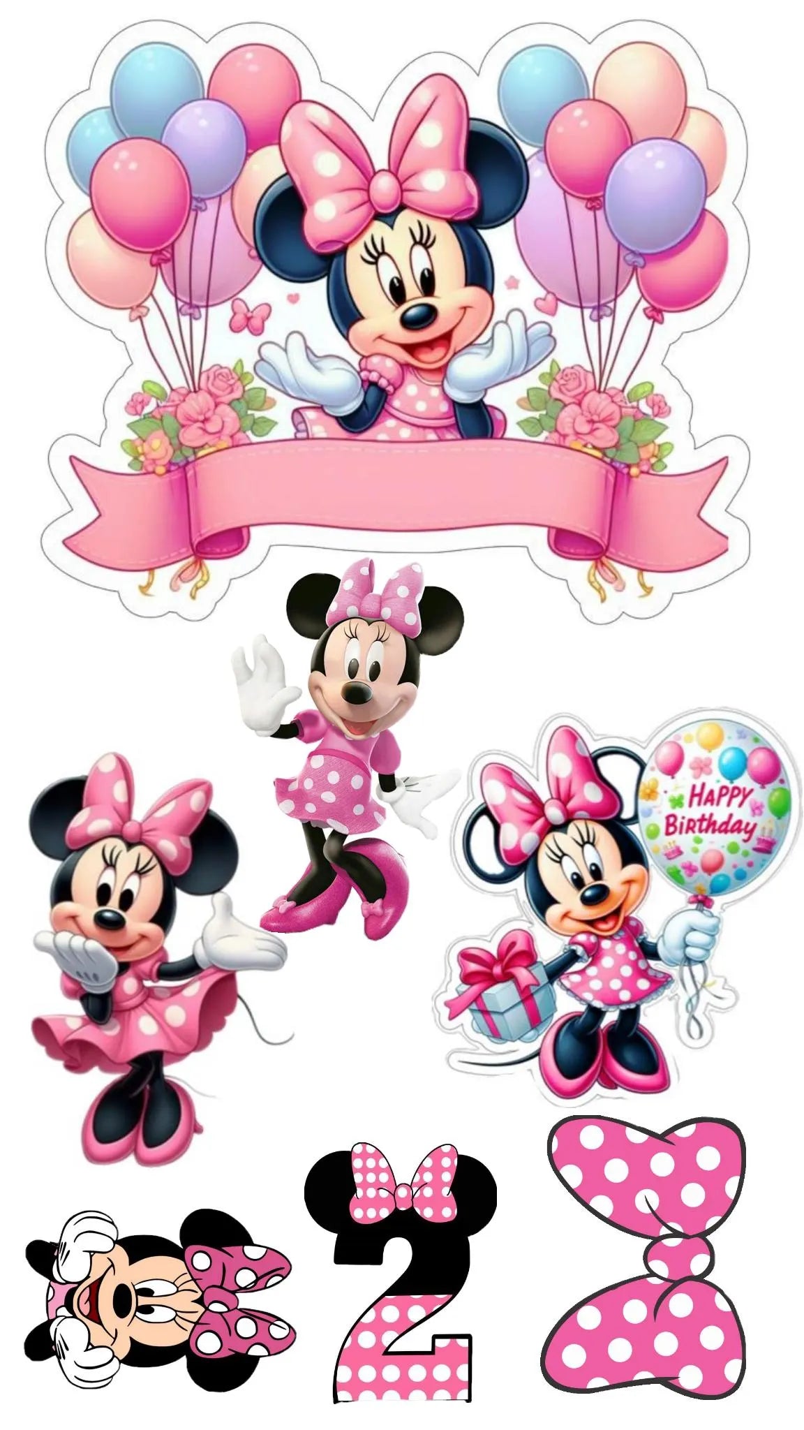 Minnie and Mickey edible cake topper design 14, available in wafer paper or icing sheet.