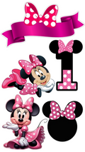 Minnie and Mickey edible cake topper design 16, available in wafer paper or icing sheet.