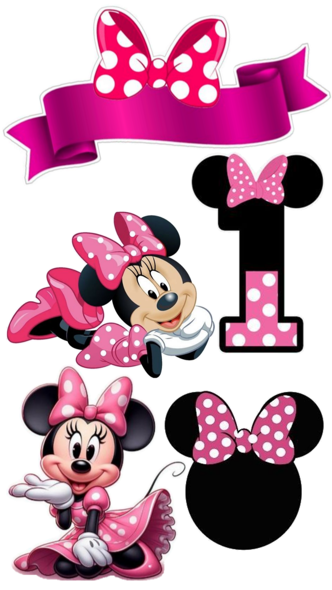 Minnie and Mickey edible cake topper design 16, available in wafer paper or icing sheet.