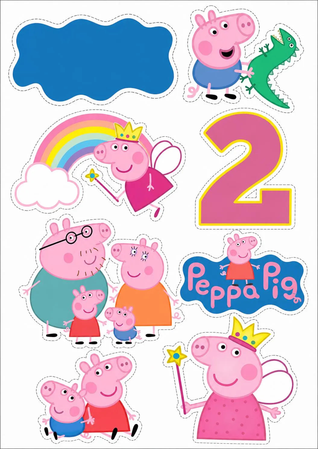 Pink pig edible cake topper design 8, available in wafer paper or icing sheet.