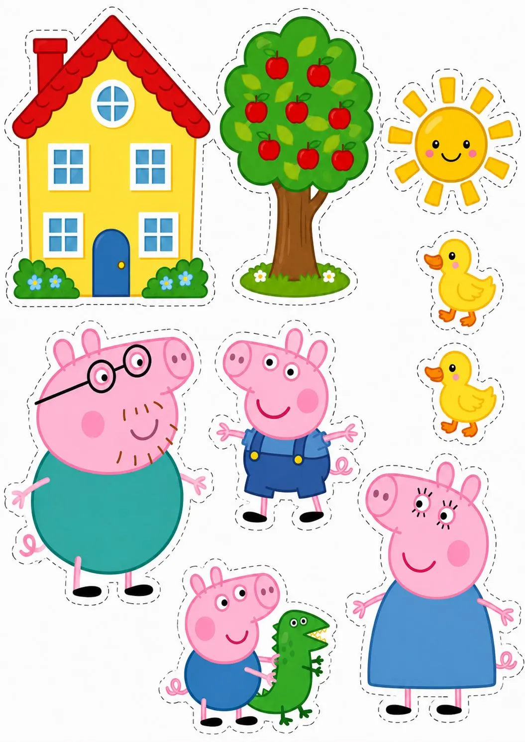 Pink pig edible cake topper design 16, available in wafer paper or icing sheet.