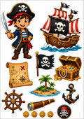 Pirate edible cake topper design 4, available in wafer paper or icing sheet.