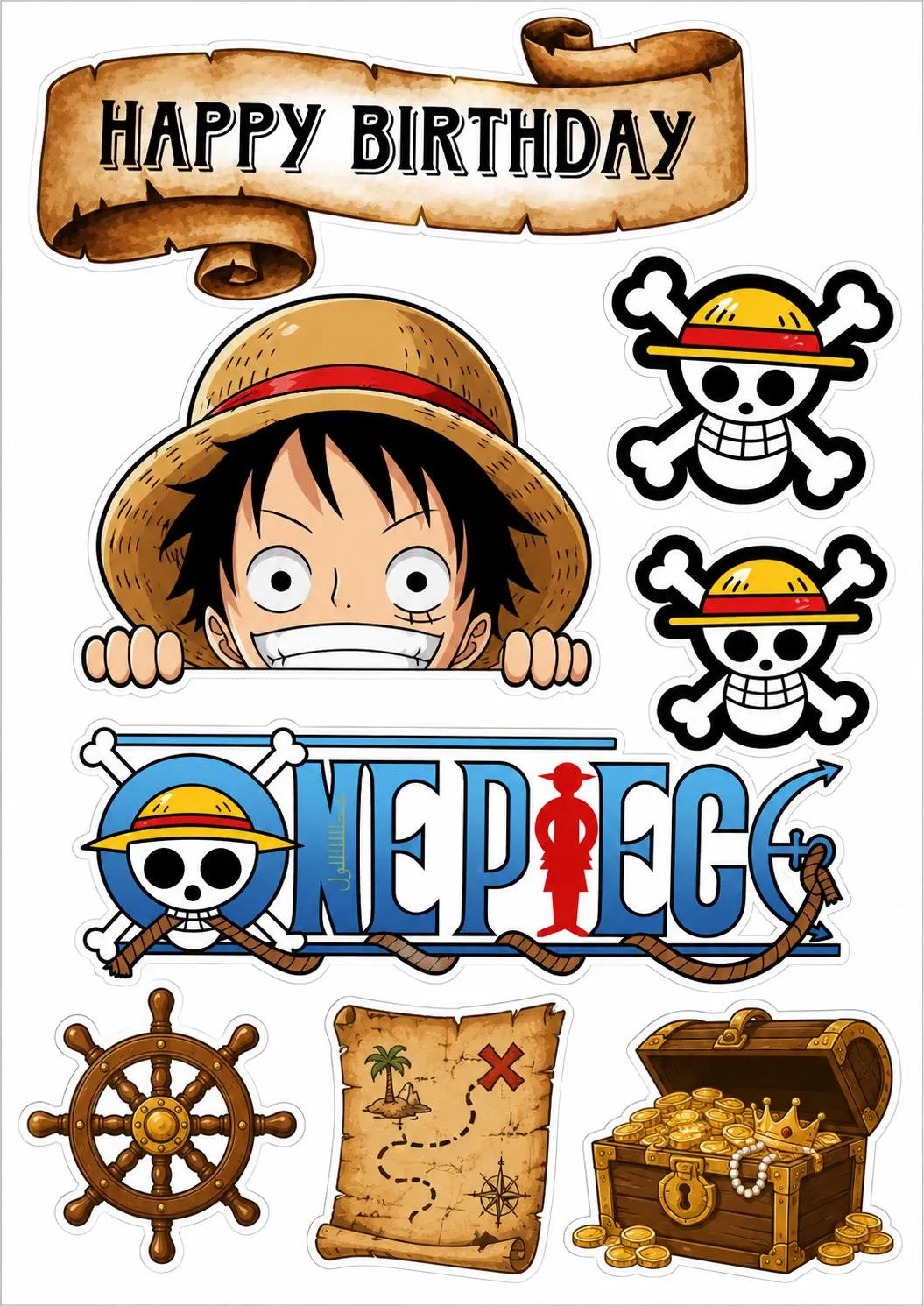 Pirate edible cake topper design 12, available in wafer paper or icing sheet.